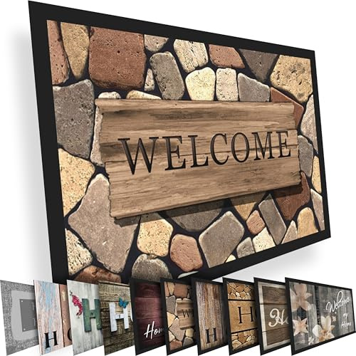 Tappetino 40x60 cm – Tappetino antisporco per interni ed esterni, antiscivolo con elevata capacità di assorbimento – design versatili, ideale per porta d'ingresso, zona d'ingresso, corridoio e balcone