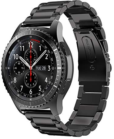 Syxinn Compatible con Correa Gear S3 Frontier/Classic/Galaxy Watch 46mm/Galaxy Watch 3 45mm Pulsera 22mm Acero Inoxidable Metal Banda para Huawei Watch GT 3 46mm/GT 2 46mm/Moto 360 2nd Gen 46mm