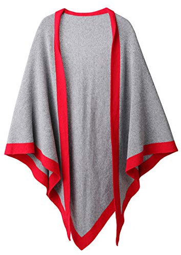 Mooilo - Diseño puro de cachemira, fabricado en Alemania, pañuelo triangular, moda de lujo, pañuelo, bufandas, moda femenina, cachemira, bufanda de cachemira, triángulo gris, rojo.