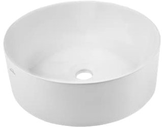 VBChome Waschbecken 41,5 cm Keramik Rund Weiß Oval Waschtisch Handwaschbecken Aufsatzwaschbecken Waschschale Gäste WC