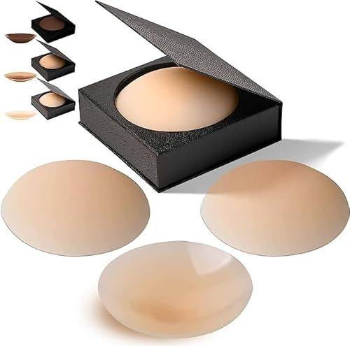 ASHOOOO Nipple covers for women adhesive and reusable nipple covers reusable nipple pasties nipple stickers niple cover nippie cover nood chest stickers nippies skin nipple daisies (Beige) 2 Pair