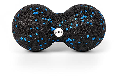 BESTIF Faszien - Pelota de masaje para fascia (8 cm, 8 cm, color negro y azul, doble)