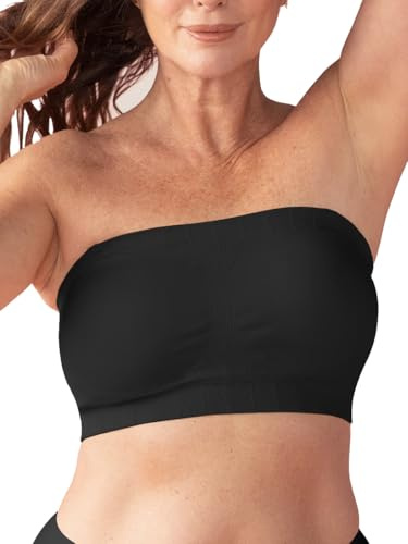 SHAPERMINT Convertible Strapless Bras for Women - Bandeau Bra, Strapless Top, Bandeau Top, Wireless Bra Black