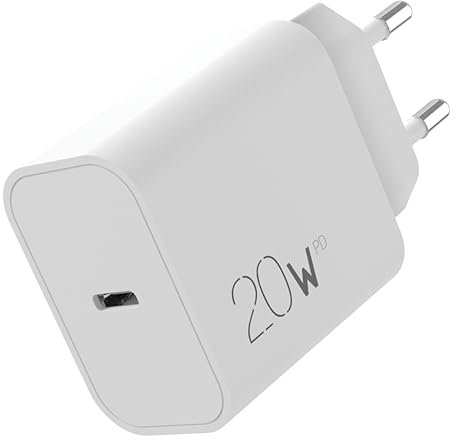 APM 20W Chargeur USB-C, Charge Rapide, PD 3.0, Blanc, Compatible avec iPhone 15 Pro 14 13 12 iPad Apple Watch AirPod Samsung Galaxy S23 S22 Z Fold Flip, 570338