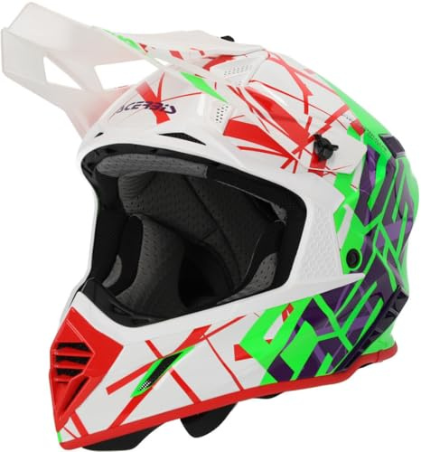 Acerbis X-Track 2024 Motocross Helm, weiß/grün/rot, M (57/58)