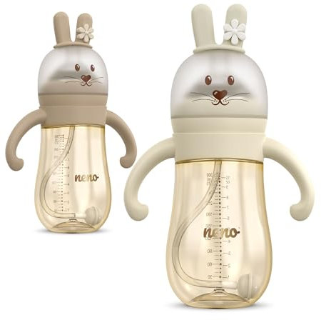 Neno® Mio Cream Premium Babyflasche - Trink und Saugflasche - BPA Frei - Anti-Kolik-Sauger