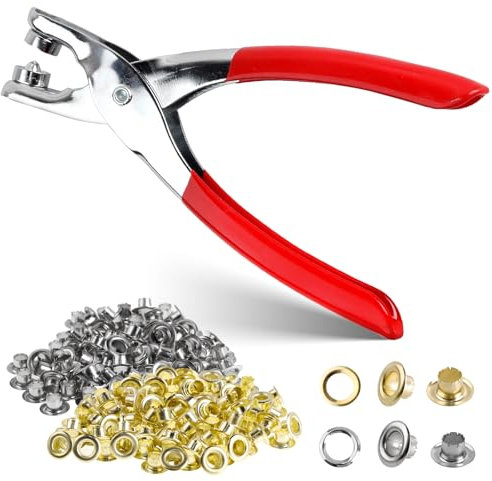 801 Stück Ösenzange Set, ösenzange Tragbar ösen 0.6 cm 400 Knopflöchern und 400 Unterlegscheiben ösenzange für Planen ösen Set für Leder, Stoff, Segeltuch, DIY-Handwerk