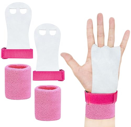 CZ Store®- Gymnastikgrepp 1 Par | ✮ Livstidsgaranti ✮ | Gymhandskar i Läder | 4 Storlekar – 2 Färger | Handflateskydd för Gymnastik, Pull-ups, Stångträning, Fitness & Styrketräning