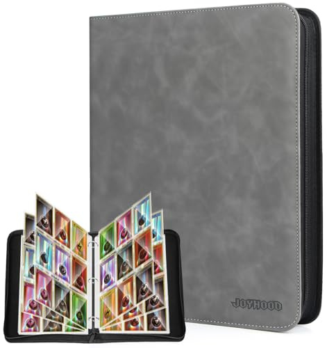 JoyHood Álbum de para Cartas Coleccionista compatible con TCG, Carpeta para Tarjetas de hasta 900 Cartas, Álbum Titular de Tarjeta adatto a PM MTG OPCG (Slate, 9-Bolsillos)