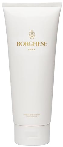 Borghese Crema Saponetta Creme Cleanser - Gentle Face Cleanser for Enlarged Pores, Tone & Texture with Sea Salt & Hyaluronic Acid, For All Skin Types