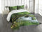 ABAKUHAUS Regenwald Tagesdecke Set, Tropic Gebirgsbach, Set mit Kissenbezug Sommerdecke, für Einzelbetten 170 x 220 cm, Grün braun