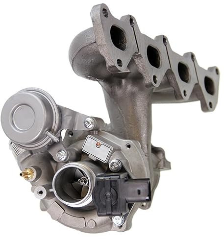 BESTPRICE 1x Turbocompressore incl. collettore di scarico, bombola del vuoto e valvola di deviazione dell'aria,