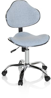 hjh OFFICE 634132 Snurrstol KIDDY GTI-3 - Ergonomisk kontorsstol för barn för barn, Aktivt sittande: ryggstödsvippfunktion, Sitsklädsel i slitstarkt tyg, Innovativ design på skålad sits