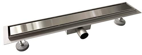 Aica Canal de drenaje de acero inoxidable Canaleta de ducha Canaleta de desagüe para ducha Canaleta de ducha exterior con rejilla, Desagüe de ducha, doble cara