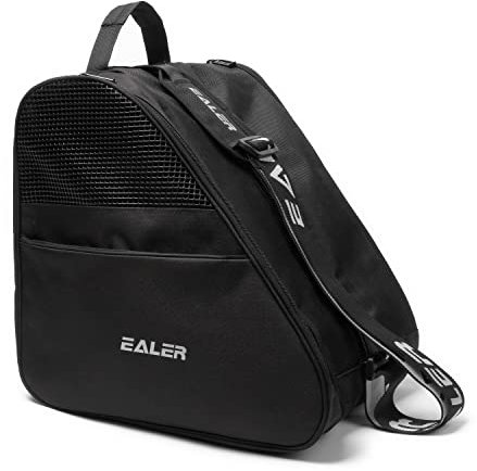EALER Tragetasche für Eishockeyschlittschuhe, Schulter- und Tragegriff Oben, Anti-Schnitt-Unterseite, Kleidung und Schutzausrüstung, Schwarz