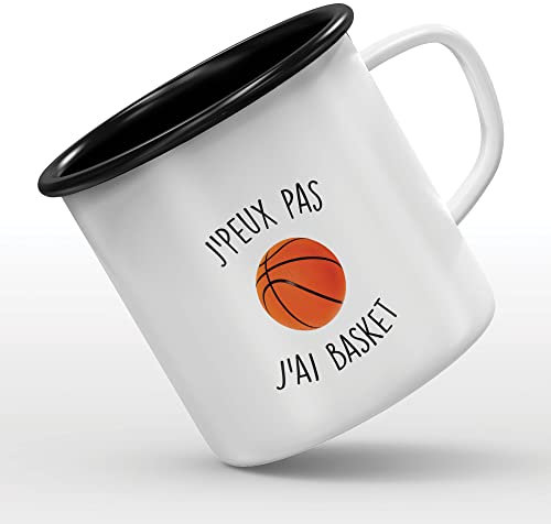 Mygoodprice MUG tasse émaillée au motif J'peux pas basketball