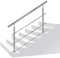 Aufun Treppengeländer Edelstahl Handlauf Geländer für Treppen, Innen und Außen, Balkon, Brüstung, Silber, Länge: 200cm, mit 2 Querstreben
