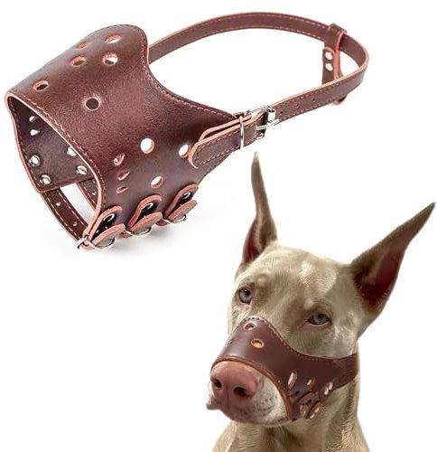 Fryvokca Maulkorb fr Hunde, Verstellbare Schlaufe, Polyurethan, Atmungsaktiv, Sicherer, Mittelgroe und Groe Hunde, Verhindert Beien, Kauen und Bellen (Braun)