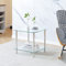 Pantanal Glass Sofa Table Side Table Small with Storage Shelf, Living Room 2 Tiers Corner Coffee End Table Bedroom Little Nightstand Beside Table (Clear, Square)