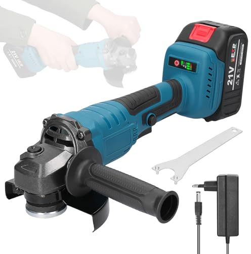 Mulcort 21V 125mm M14 Smerigliatrice Angolare Motore Brushless Utensile per Rettifica Elettrica Multifunzionale Macchina da Taglio al Litio Utility Power Tool per Taglio Lucidatura Piastrelle