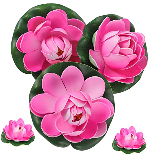 HOOTNEE 5st Konstgjord Lotusblomma Dekoration Realistiska Flytande Lotusblommor För Trädgård Dammar Fiskakvarier Fontäner Och Pooler Mjukt Material Återanvändbara Ornamental Blommor