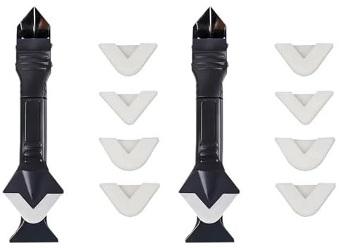 2 Pack 3-IN-1 Caulk Tool for Removal and Application, for Bathroom, Kitchen, Flooring, Windows, Sinks and Frames Seal