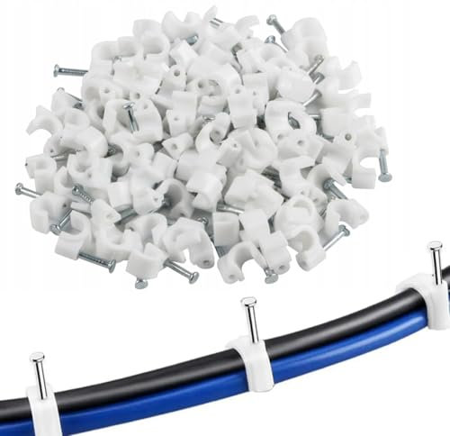 SGERUFZ 200 Piezas Grapas para Cables, pared, Clips para cables, Clips de pared Eléctrico