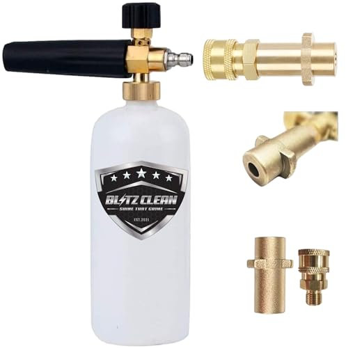 Snow Foam Gun, 1L Bottle Adjustable Snow Foam Lance Car Cleaning Kit with 1/4 Quick Connector Sprayer Nozzle for Karcher K Series K2 K3 K4 K5 K6 K7 Pressure Washers