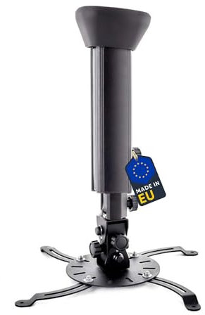 EDBAK Beamer Halterung Decke, 475-650 mm Höhenverstellbar, bis 30kg, Deckenhalterung, Interne Kabelführung, Neigbar -7,5°/+7,5°, Anpassung 50°