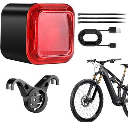 Cycling Tail Light - Waterproof Tail Lights Brake Sensing Taillight - Auto Start/Stop, Ultra Bright Flashlight with 6 Modes, Digital Power Display, Cycling Accessories