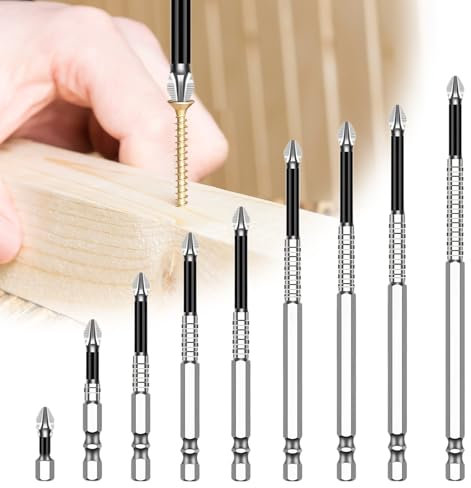 9PCS High-Magnetic Screwdriver Drill Bit Set, Anti-Slip Magnetic Electric Screwdriver Drill Bits Sets,Electric Precision Anti Impact High Hardness Drill Bit, 25 50 65 70 75 90 100 120 150mm 1 Set