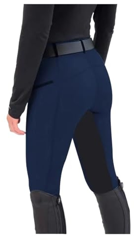 GIYXHU Ridbyxor dam leggings elastiska byxor vardaglig dragkedja ridning ridning, BLÅ, XXL