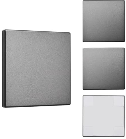 UFURMATE 4Pcs Blank Cover Wall Plate 3.39 x 3.39 Plastic Screwless Double Blank Wall Plate Blank Device Outlet Cover Electrical Covers for Unused Outlets or Switches (Dark Grey)