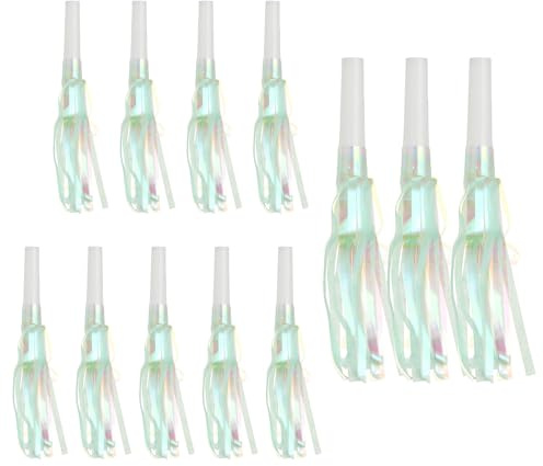 QUARKZMAN 12 Pcs Matracas Con Flecos, Sopladores De Fiesta Con Flecos Metálicos Para Eventos Deportivos Fiestas De Cumpleaños Ceremonias De Graduación Decoraciones De Regalo, Verde