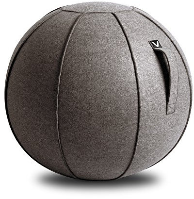 Vivora Luno Premium Ergonomic Sitting Ball Chair, Clay Cover, Felt, Max Size (25 to 26 inches), for Home Offices, Balance Training, Yoga Ball, Posture Improvement