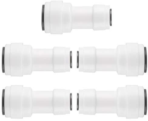 sourcing map 5 Stück Schlauch Rohrverbindung OD Schnellkupplung Rohrverschraubungen Wasserfilter Anschlüsse für RO Umkehrosmoseanlage Gerade, 3/8 -1/4 Rohraußendurchmesser