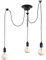 iDEGU Lampadario a Sospensione, Retrò Industriale Lampada da Soffitto con 3 Bracci a Stile Ragno Creativo DIY Lampada a Sospensione Vintage con Attacco E27 per Soggiorno Camera da Letto, 150CM, Nero