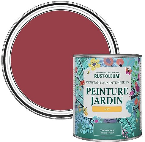Rust-Oleum Peinture Rouge Résistante à l'humidité pour Jardins, Finition Mate - Soho 750ml