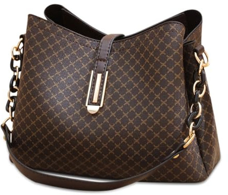 VARLIVOO Vintage Damen Handtaschen Schultertasche Frauen Umhängetasche Henkeltasche Damen Taschen Klein Crossbody Bag für Shopper Arbeit Reisen Wasserdicht PU Leder Braun