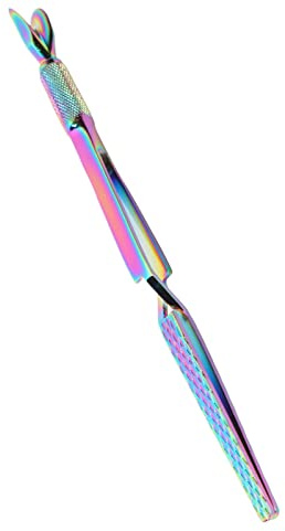 Empujador de cutículas, pinzas elegantes portátiles versátiles, seguridad ligera para el hogar para manicura (Multicolor)