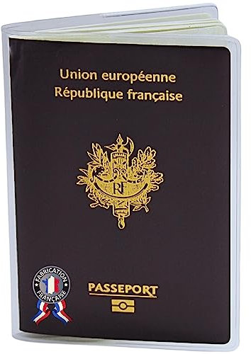 Ugozen Porta Pasaporte Transparente | Estuche de Protección Práctico para Pasaportes | Funda para Pasaporte de Viaje - Ideal para Hombres y Mujeres Viajeros fabricacion Francesa x1