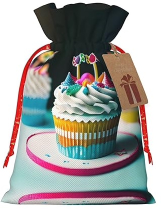 Bolsas de regalo de tela con cordón para tartas de feliz cumpleaños, bolsas de regalo festivas para el hogar y la oficina