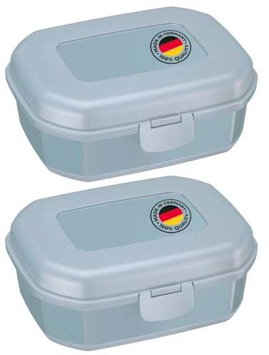 Westmark 2 Brotdosen/Snackboxen -Maxi- 935 ml, mit Klick-Verschluss, Höhe: ca. 7,4 cm, Kunststoff, Blau, 235222EB