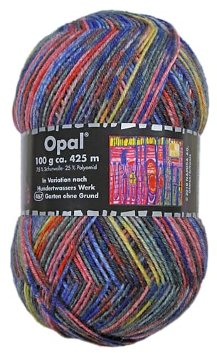 Frida's Wollhaus Ovillo de lana para calcetines, 100 g, 4 capas, 24 colores (3205, jardín sin razón)