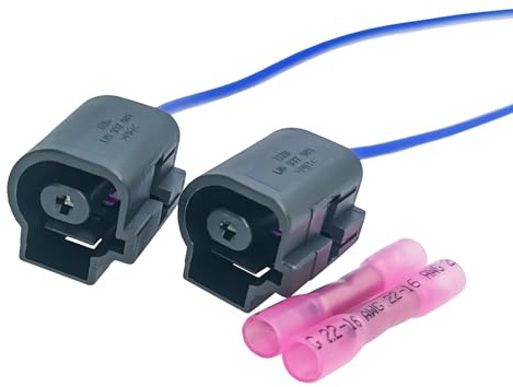 Bxoxlmm 2Pcs 1-pin Connecto 1J0973081 for Replace Audi Volkswagen 98-16 Oil Pressure Sensor Connector Pigtail 1J0 973 081