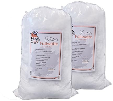 Frida's Wollhaus 1 kg Füllwatte 1000 g Füllung Kissen Stopfwatte Füllmaterial Bastelwatte