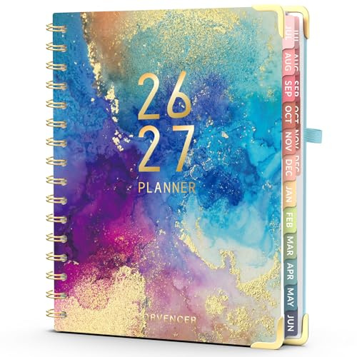 Forvencer Agenda scolaire 18 mois 2026-2027 de juillet 2026 à décembre 2027, 16 x 21,3 cm, calendrier hebdomadaire et mensuel, agenda quotidien, fournitures scolaires pour étudiant et enseignant