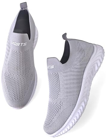 P&L ITALY COLLECTION Zapatillas Deportivas Sin Cordones Slip-On Mujer Comodas y Ligeras para Correr Trabajar Andar Pasear Casual Sneakers Grey38