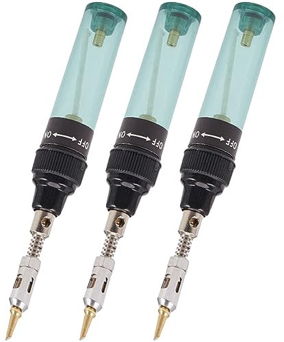 3X Soldador de Soplete Inalámbrico Pluma de Soldador de Gas Butano MT-100 (Verde)