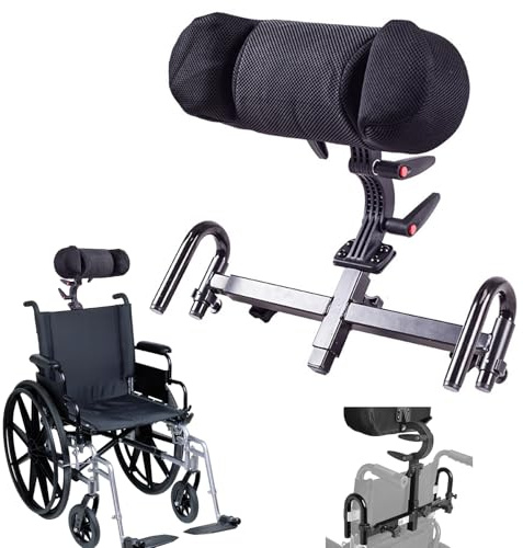 LIROPAU Appuie-tête réglable pour fauteuil roulant, Appuie-tête générique pour fauteuils roulants, Appuie-tête ergonomique pour fauteuils roulants avec support de nuque, Coussin de soutien de nuque